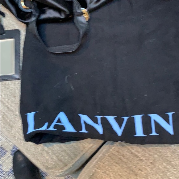 Lanvin NWT Classic Black Satin Sak Handbag. - Picture 9 of 12